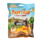 Veganer Süßkartoffelknochen (groß) -Pawtato Knots- NICHT BIO 180g Hund Snack Pawtato