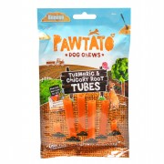 Veganer Süßkartoffelknochen -Pawtato Tubes Turmeric&Chicory- NICHT BIO 90g Hund Snack Pawtato