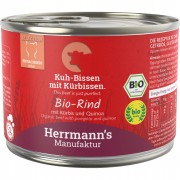 60er-SET Bio Rind mit Kürbis und Quinoa 200g Gluten- laktosefrei Katze Nassfutter Herrmann