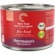 60er-SET Bio Rind mit Karotten und Hirse 200g Gluten- laktosefrei Katze Nassfutter Herrmann