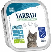 64er-SET Bio Bröckchen mit Fisch 100g Katze Nassfutter Yarrah