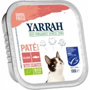 64er-SET Bio Pate mit Lachs 100g Katze Nassfutter Yarrah