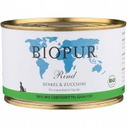 Bio Rind Dinkel & Zucchini 400g Hund Nassfutter Biopur