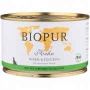 Bio Huhn Dinkel & Zucchini 400g Hund Nassfutter Biopur