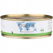 Bio Rind Reis & Karotten 200g Glutenfrei Hund Nassfutter Biopur