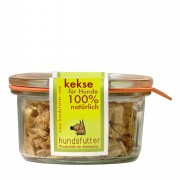 Apfel-Walnuss NICHT BIO Snacks weiche vegane glutenfreie Kekse 165ml/80g im Vakuumglas Hund Keks Hundsfutter
