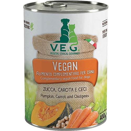 VEGAN Kürbis Karotte Kichererbse 400g NICHT BIO Hund Nassfutter V.E.G.