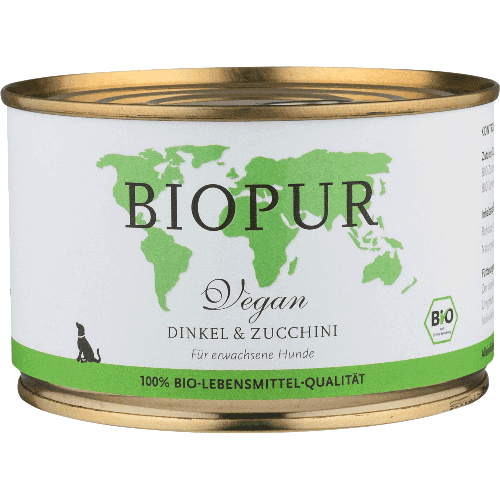 Vegan Bio Dinkel & Zucchini 400g Hund Nassfutter Biopur